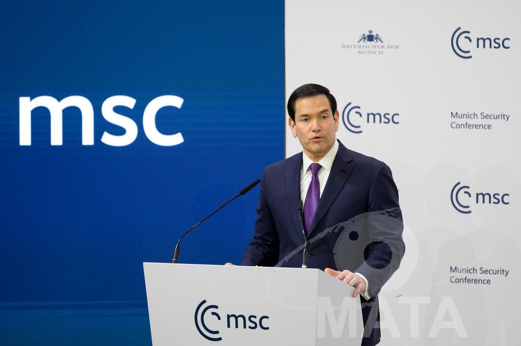 _DWI4198 | Politiker Marco Rubio (REP), Außenminister der Vereinigten Staaten von Amerika, spricht auf der Münchner Sicherheitskonferenz 2026. München, 14.02.2026 Bayern Deutschland - Realisiert mit Pictrs.com