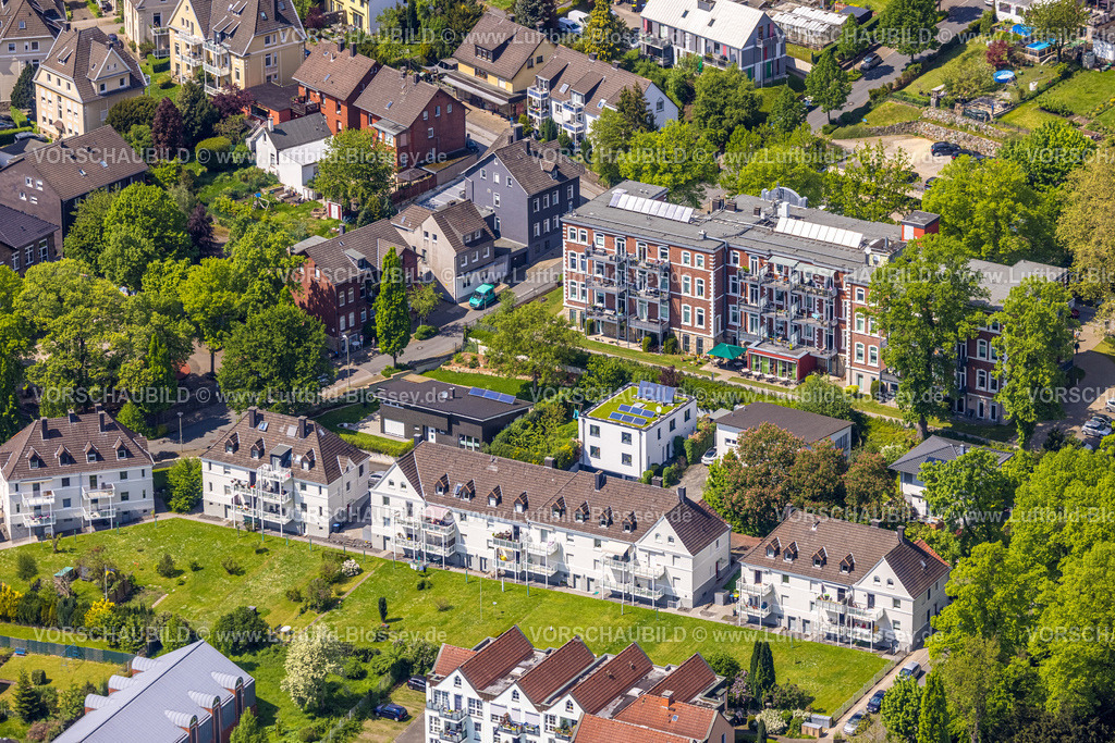 Wetter230503125 | Luftbild, Pflegeheim Gartenstraße, historisches Krankenhaus, Wetter, Ruhrgebiet, Nordrhein-Westfalen, Deutschland