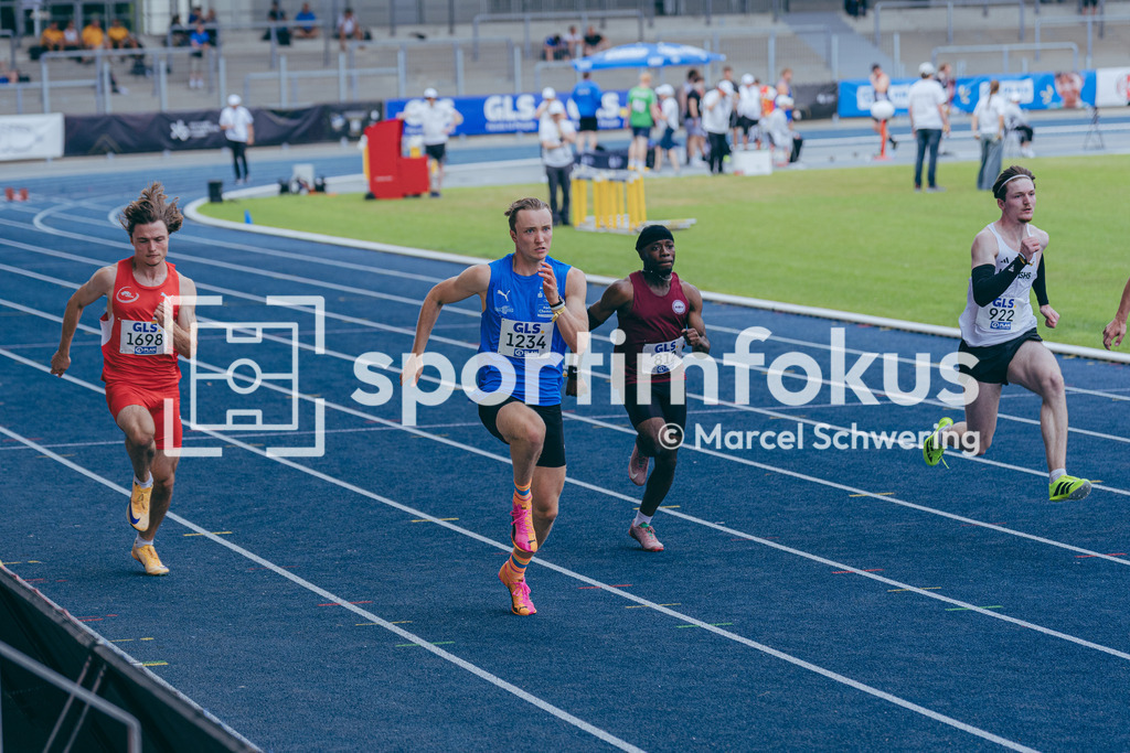 DM U23 U18 Bochum 2026 | Benedikt Thomas Wallstein (LAC Erdgas Chemnitz), Startnummer 1234, 100-Meter-Lauf Vorlauf mU23, Deutsche Meisterschaften der U18 &amp; U23 2026, Lohrheidestadion Bochum-Wattenscheid, 04.07.2026 Foto: Marcel Schwering / sportimfokus - Realisiert mit Pictrs.com
