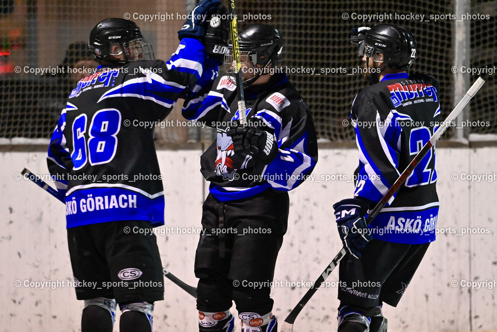 EC Kellerberg vs. ASKÖ Görlach 27.1.2024 | Jubel ASKÖ Görlach Mannschaft, #68 Pipp Markus, #91 Satz Sebastian, #22 Marko Christoph