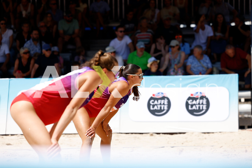 Obi BeachTour 2026 - Basel | BASEL, SWITZERLAND - JULY 18: ZOÉ FLÜCKIGER (SUI) during the Obi BeachTour 2026 match between BOSSART / ABBÜHL (SUI) and FLÜCKIGER / DEMIERRE (SUI) at Barfüsserplatz on July 18, 2026 in Basel, Switzerland. - Realisiert mit Pictrs.com