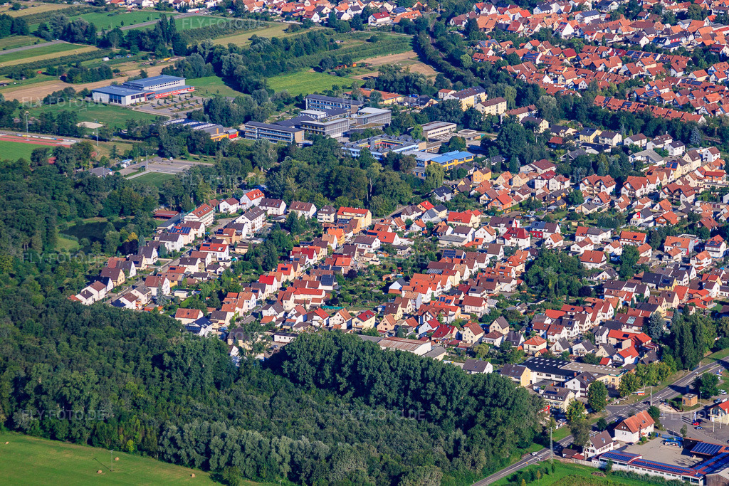 Luftbild: Siedlung Gartenstadt von Südosten in Kandel im Bundesland Rheinland-Pfalz in Deutschland. Foto: IMG_51730.jpg vom 11.08.2012 durch Werner Riehm/FLY-FOTO.de