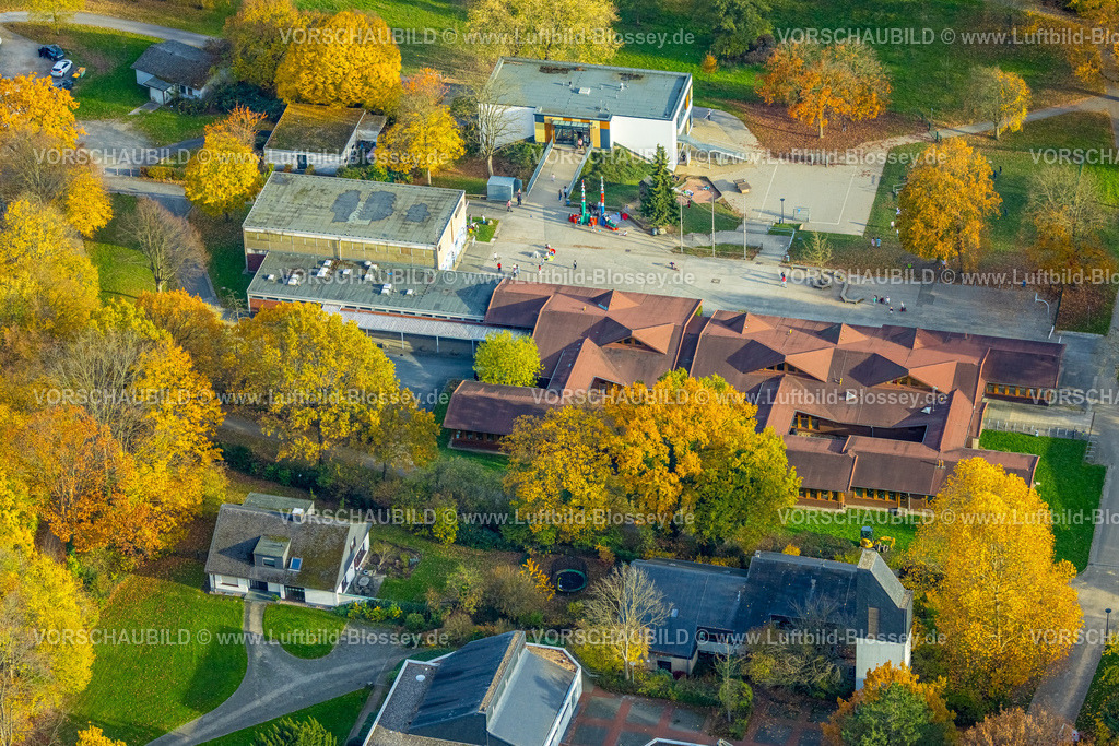 Hagen251102751 | Luftbild, Grundschule Helfe Schule, herbstliche Bäume, Boele, Hagen, Ruhrgebiet, Nordrhein-Westfalen, Deutschland