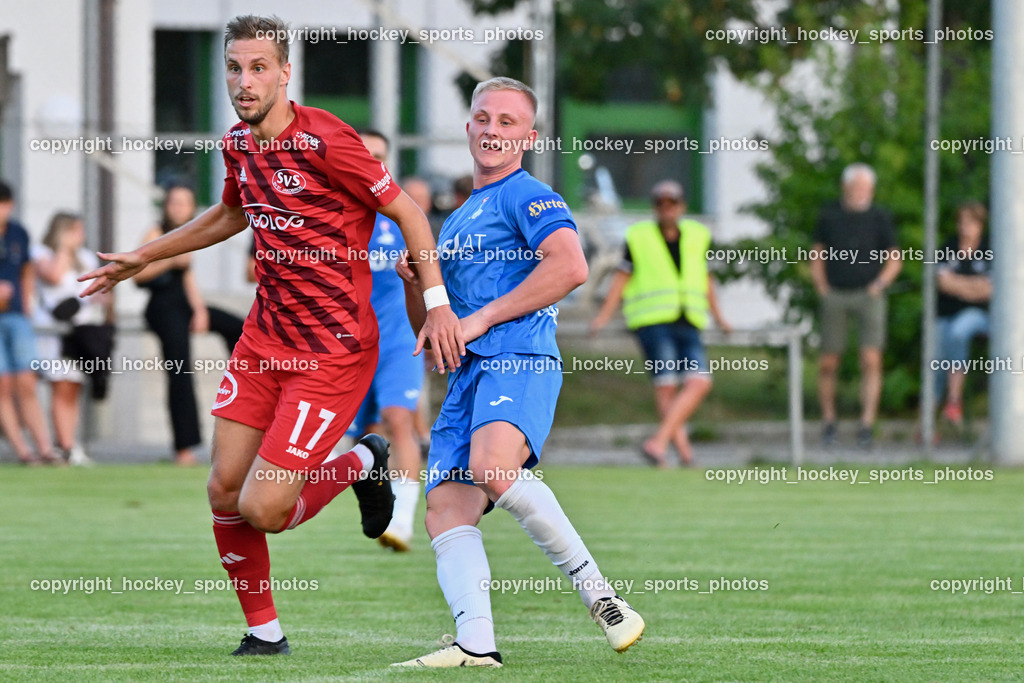 SV St.Jakob vs. SAK | #17 Sebastian Bauer St.Jakob, #6 Toni Dullnig SAK, SV St.Jakob vs. SAK, SV St.Jakob vs. SAK am 23.08.2024 in St. Jakob im Rosenthal (Sportplatz St. Jakob), Austria, (Photo by Bernd Stefan)