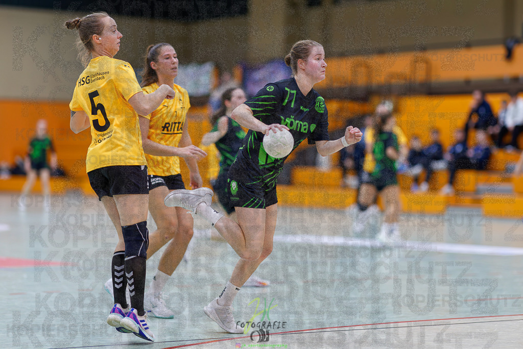 Frauen Oberliga Mitte (HHV); HSG Kleenheim/Langgöns II - HSG Eibelshausen/Ewersbach | Frauen Oberliga Mitte (HHV); HSG Kleenheim/Langgöns II - HSG Eibelshausen/Ewersbach am 01.11.2025 in Oberkleen (Weidig-Halle)Photo © 2025 - Jörg Heinrich - Realisiert mit Pictrs.com