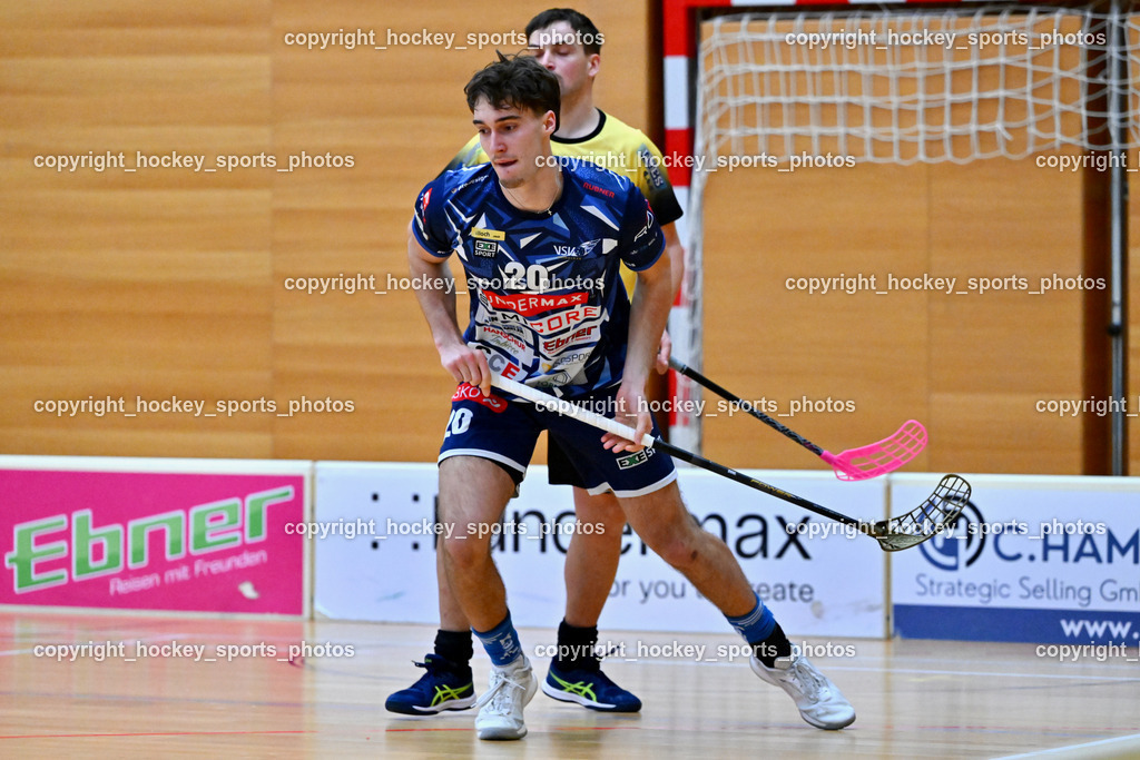 VSV Unihockey  vs. FBK Loka  | #20 David Gredler VSV Unihockey, VSV Unihockey  vs. FBK Loka , VSV Unihockey  vs. FBK Loka  am 25.01.2026 in Villach (Ballspielhalle St. Martin), Austria, (Photo by Bernd Stefan)