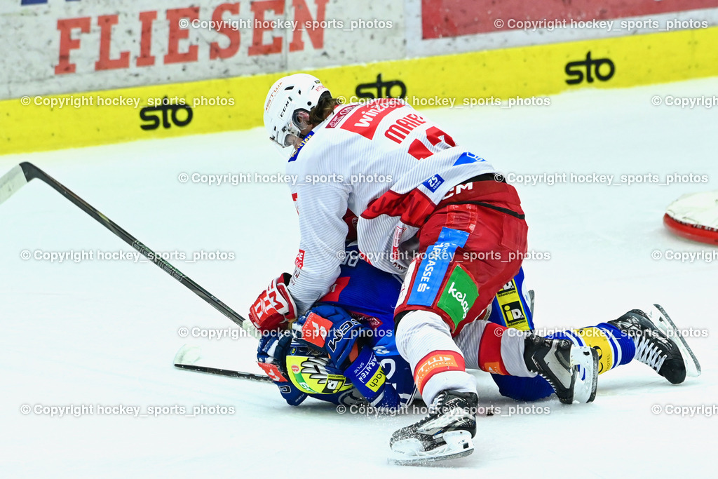 EC IDM WÄRMEPUMPEN VSV vs. EC KAC | #12 Maier David EC KAC, #12 Pearson Chase EC VSV, EC IDM WÄRMEPUMPEN VSV vs. EC KAC, EC IDM WÄRMEPUMPEN VSV vs. EC KAC am 02.02.2025 in Villach (Stadthalle Villach), Austria, (Photo by Bernd Stefan)