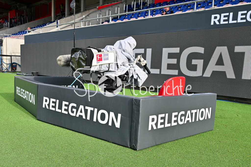 1. FC Heidenheim - SV Elversberg 07 | Es ist angerichtet in Heidenheim / DFB / DFL / Symbolbild / Relegation Bundesliga: 1. FC Heidenheim - SV Elversberg 07, Voith-Arena am 22.05.2025 /
