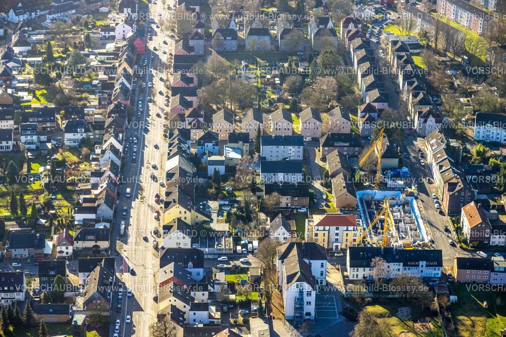 Dortmund240102035 | Luftbild, Ortskern Provinzialstraße Bundesstraße B235, Ecke Unterdelle, Verkehrssituation, Bövinghausen, Dortmund, Ruhrgebiet, Nordrhein-Westfalen, Deutschland