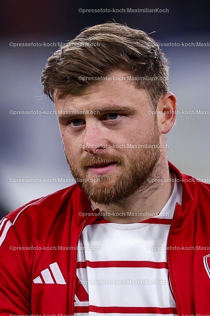 UCL22012502063 | 22.01.2025, Fußball, UEFA Champions League, Schachtar Donezk - Stade Brestois 29, Arena AufSchalke Gelsenkirchen, 7. Spieltag Saison 2024 2025: Hugo Magnetti (Stade Brest #8)