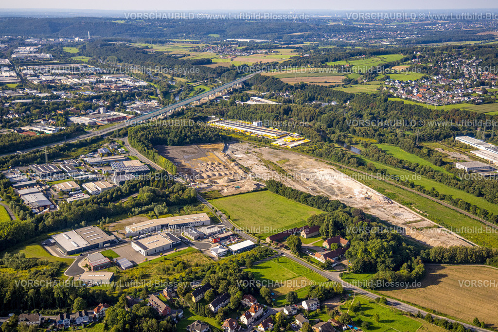 Hagen230902889 | Luftbild, Abriss Dolomitwerke für Bau eines Industrieparks Dolomitstraße, DHL Freight Logistik, Lennetal, Hagen, Ruhrgebiet, Nordrhein-Westfalen, Deutschland