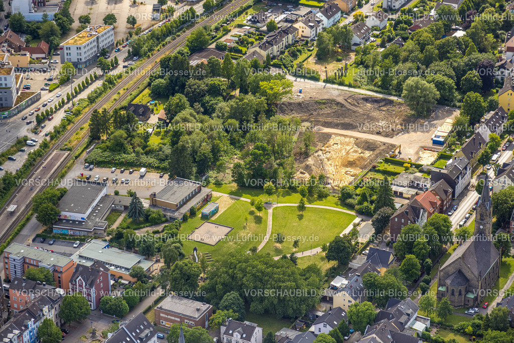 Witten230700856 | Luftbild, Baustelle Gelände Bildungsquartier, Park der Generationen, Hallenbad, Annen, Witten, Ruhrgebiet, Nordrhein-Westfalen, Deutschland