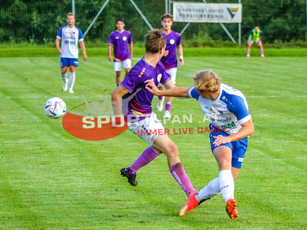 Austria Klagenfurt Amateure - SK Treibach 1-1, Kärntner Liga 2. Runde | Julian Maurer (SK Treibach #18) Austria Klagenfurt Amateure - SK Treibach 1-1 am 08.08.2023 in Brückl
(Sportplatz), Austria, (Photo by Ernst Krawagner sport-fan.at) - Realisiert mit Pictrs.com