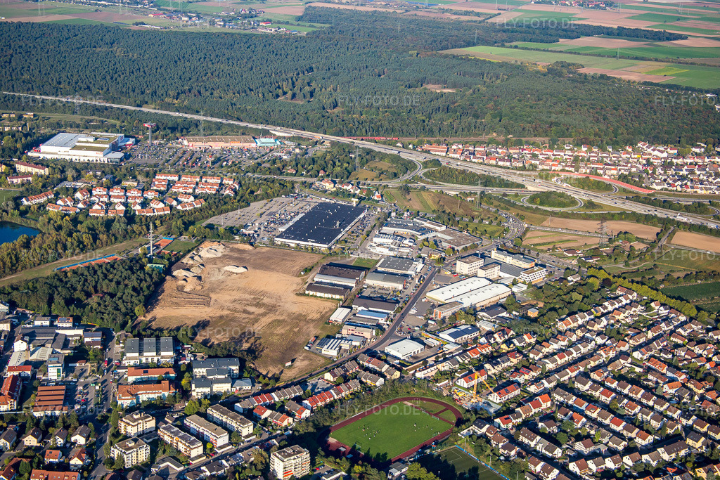Luftbild: Brühl, Gewerbegebiet Schütte-Lanz-Park in Brühl im Bundesland Baden-Württemberg in Deutschland. Foto: IMG_072963.jpg vom 23.09.2014 durch Werner Riehm/FLY-FOTO.de