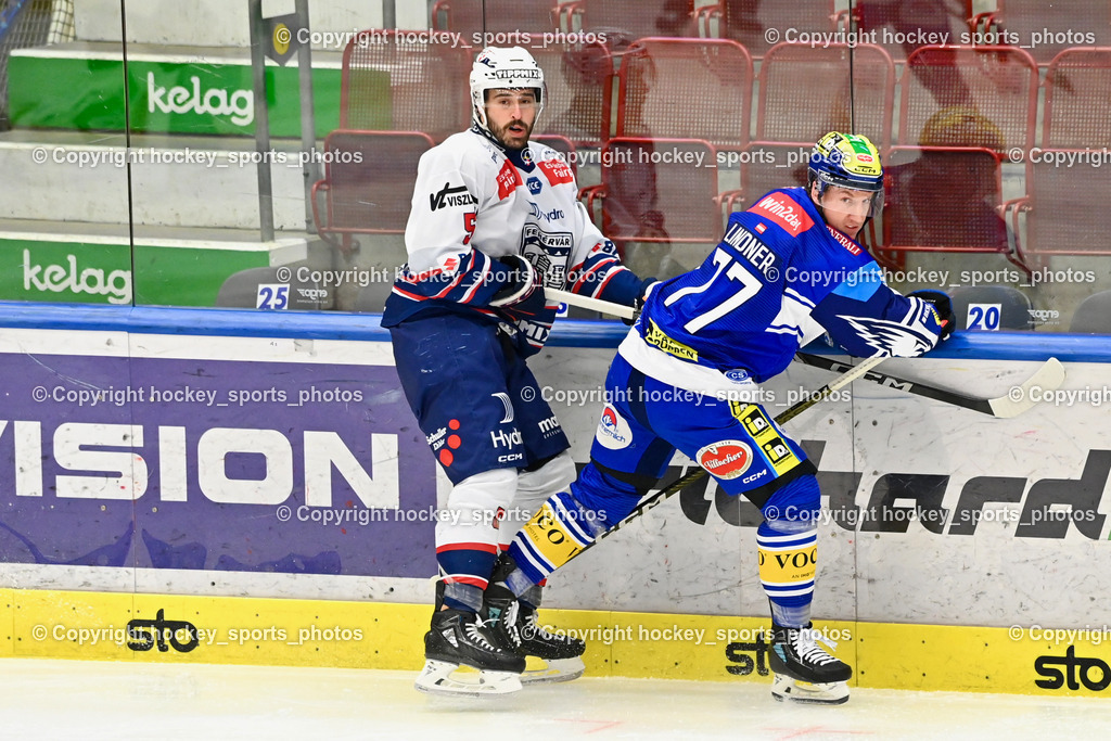 EC IDM WÄRMEPUMPEN VSV vs. HYDRO FEHERVAR AV 19 | #5 Stipsicz Bence HYDRO FEHERVAR, #77 LINDNER Philipp EC VSV, EC IDM WÄRMEPUMPEN VSV vs. HYDRO FEHERVAR AV 19, EC IDM WÄRMEPUMPEN VSV vs. HYDRO FEHERVAR AV 19 am 20.11.2024 in Villach (Stadthalle Villach), Austria, (Photo by Bernd Stefan)