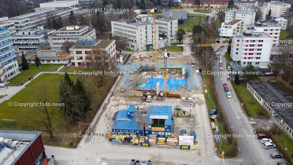 JKU Linz_ LIT_ Baustelle House of Schools_ 19.01.2023-12 | 19.01.2023, Johannes Kepler Universitaet Linz, AUT, JKU Gelaende, im Bild LIT (PV Anlage, Photovoltaik), House of Schools (Baustelle)