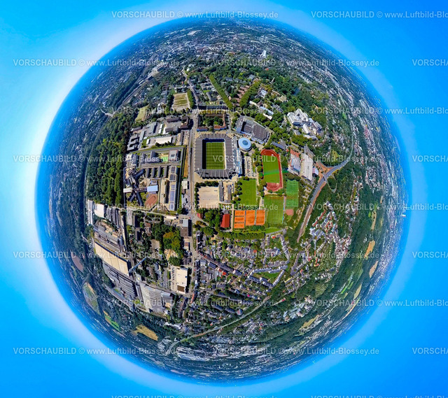 Bochum240890852VenoviaRuhrstadion | Luftbild, JVA Justizvollzugsanstalt Krümmede Bochum, Vonovia Ruhrstadion Bundesligastadion des VFL Bochum 1848, Fußballstadion und Trainingsplätze mit Rundsporthalle an der Castroper Straße, Starlight Express Halle, Erdkugel, Fisheye Aufnahme, Fischaugen Aufnahme, 360 Grad Aufnahme, tiny world, little planet, fisheye Bild, Grumme, Bochum, Ruhrgebiet, Nordrhein-Westfalen, Deutschland