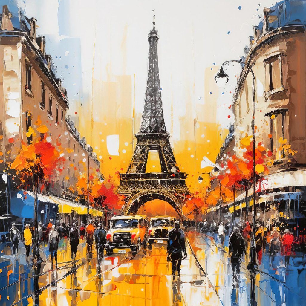 2401025 - Paris Impression | Modernes Wandbild von Paris im Stil eines Gemäldes.