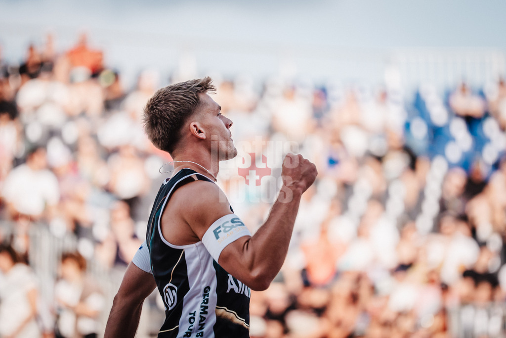 Beachvolleyball | Männer | Deutsche Meisterschaften 2025 Timmendorfer Strand | 04.09.2025 | Luis Kubo jubelt