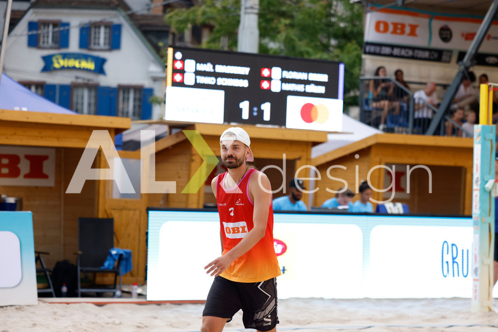 Obi BeachTour 2026 - Basel | BASEL, SWITZERLAND - JULY 18: TINKO SCHNEGG (SUI) during the Obi BeachTour 2026 match between MASSEREY / SCHNEGG (SUI) and BREER / KÄLIN (SUI) at Barfüsserplatz on July 18, 2026 in Basel, Switzerland. - Realisiert mit Pictrs.com