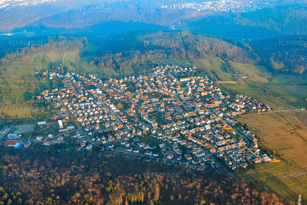 Luftbild: Ortsansicht im Ortsteil Spessart in Ettlingen im Bundesland Baden-Württemberg in Deutschland. Foto: IMG_62071.jpg vom 31.01.2014 durch Werner Riehm/FLY-FOTO.de