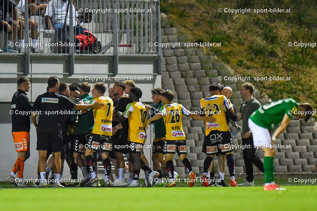 AUT, SPG WSC Hertha / FC Wels vs SV Ried | 22.07.2023, Huber Arena Wels, AUT, OEFB Uniqa Cup, SPG WSC Hertha / FC Wels vs SV Ried, im Bild Jubel Spieler SV Guntamatic Ried (Ried)



// OEFB Uniqa Cup Match between SPG WSC Hertha / FC Wels vs SV Ried in Wels, Austria on 2023/07/22