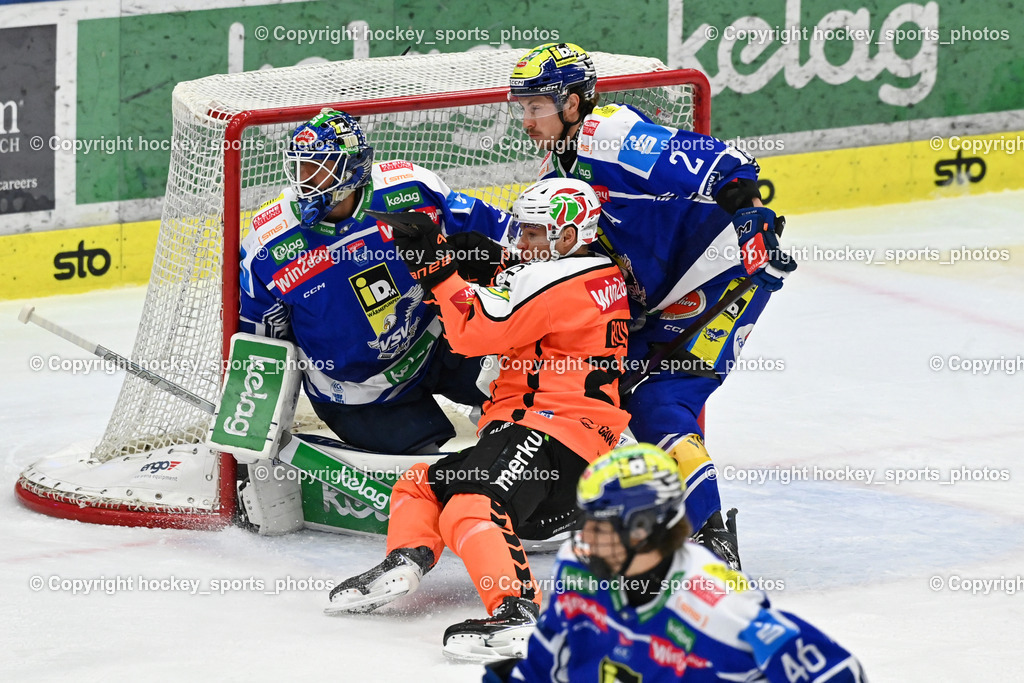 EC IDM WÄRMEPUMPEN VSV vs. MOSER MEDICAL GRAZ99ERS | #35 Joe Cannata EC VSV, #2 Dylan MacPherson EC VSV, #23 Kevin Roy Graz 99ers, EC IDM WÄRMEPUMPEN VSV vs. MOSER MEDICAL GRAZ99ERS, EC IDM WÄRMEPUMPEN VSV vs. MOSER MEDICAL GRAZ99ERS am 17.03.2026 in Villach (Stadthalle Villach), Austria, (Photo by Bernd Stefan)