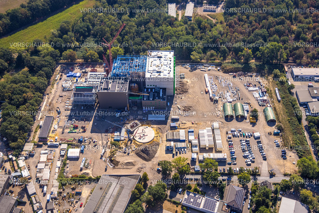 Dinslaken220806651 | Luftbild, Baustelle mit Neubau Holzheizkraftwerk an der Thyssenstraße, Averbruch, Dinslaken, Ruhrgebiet, Nordrhein-Westfalen, Deutschland