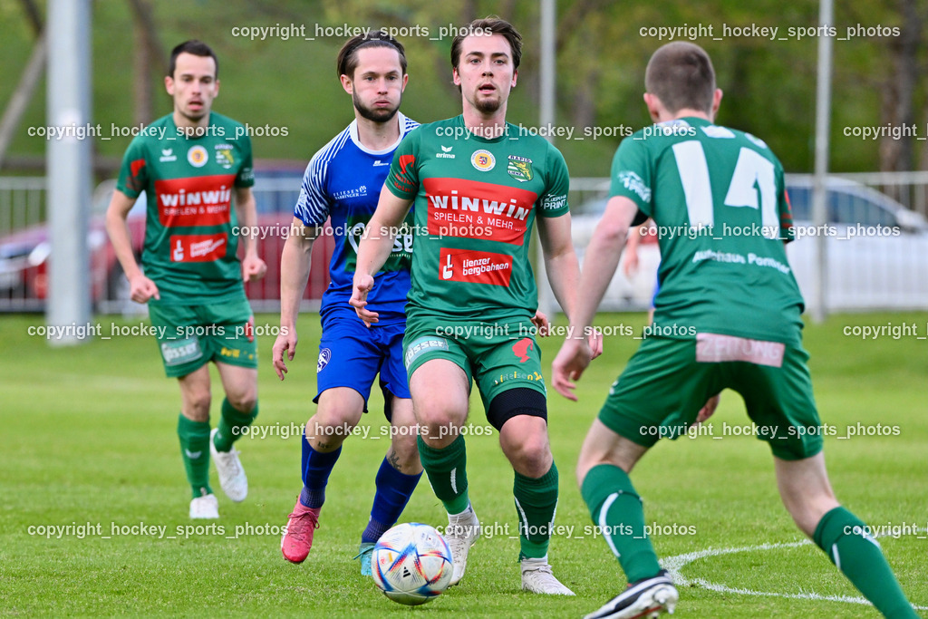 Dellach Gail vs. Rapid Lienz | #23 Maximilian Wastian Dellach Gail, #9 Lukas Matthias Lassnig Rapid Lienz, #14 Michael Johann Niedrist Rapid Lienz, Dellach Gail vs. Rapid Lienz, Dellach Gail vs. Rapid Lienz am 26.04.2024 in Dellach (Sportplatz Dellach Gail), Austria, (Photo by Bernd Stefan)