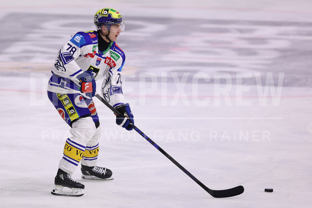 Moser Medical Graz 99ers vs EC iDM Wärmepumpen VSV – Ice Hockey    | Graz, Austria, 27.FEB.26 - ICE HOCKEY - ICE Hockey League, Graz 99ers vs Villacher SV. The image shows Felix Maxa (EC VSV).     