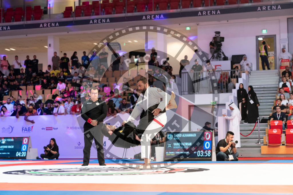 20231107PBB4306 | Fighters compete during the AJP World Master Championship in the Mubadala Arena in Abu Dhabi, Arab United Emirates, on November 7, 2023.