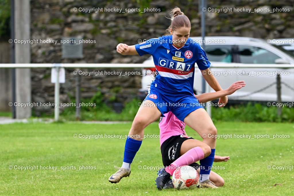 Carinthians Hornets vs. GAK 1902 Frauen | #8 Marie Haiden GAK, #18 Laura Therese Kert Carinthians Hornets, Carinthians Hornets vs. GAK 1902 Frauen, Carinthians Hornets vs. GAK 1902 Frauen am 01.09.2024 in Sachsenburg (Sportplatz Sachsenburg), Austria, (Photo by Bernd Stefan)