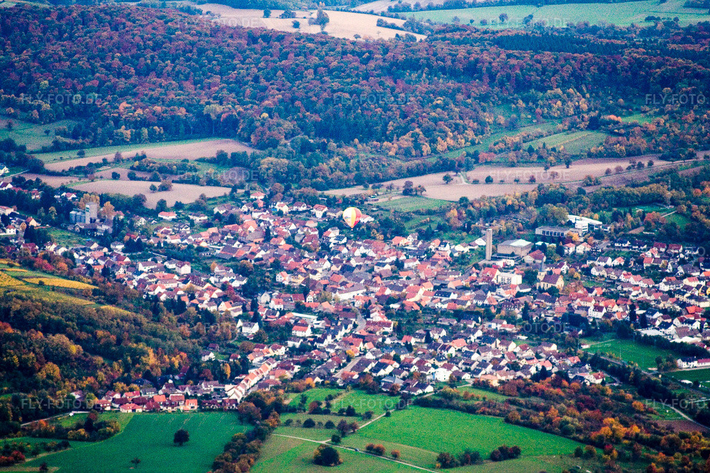 Luftbild: Langenbrücken im Ortsteil Zeutern in Ubstadt-Weiher im Bundesland Baden-Württemberg in Deutschland. Foto: IMG_14178.jpg vom 12.10.2008 durch Werner Riehm/FLY-FOTO.de