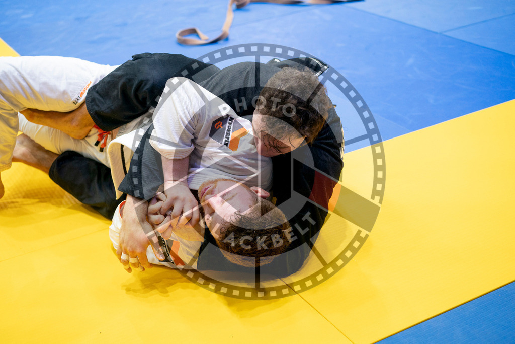 20240124PBB01029 | Fighters compete during the second day of the IBJJF European Championship in Paris, France, on January 24, 2024.