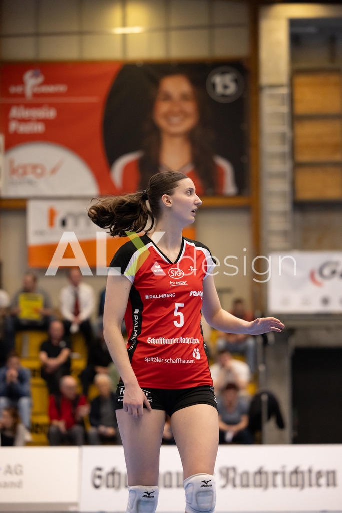 Volleyball I Frauen I Saison 2025-2026 I Volleyball NLA | Women I 1/2 Finals I  VC Kanti Schaffhausen - Sm'Aesch Pfeffingen I 18.03.2026 | 5 Wanda Herzog (CH) (VC Kanti Schaffhausen) - Mitte - Realisiert mit Pictrs.com
