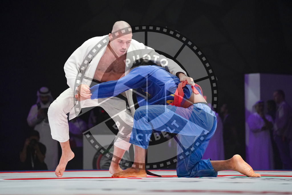 20231110PBB2531 | Fighters compete during the AJP World Professional Championship blackbelt finals in the Mubadala Arena in Abu Dhabi, Arab United Emirates, on November 10, 2023.