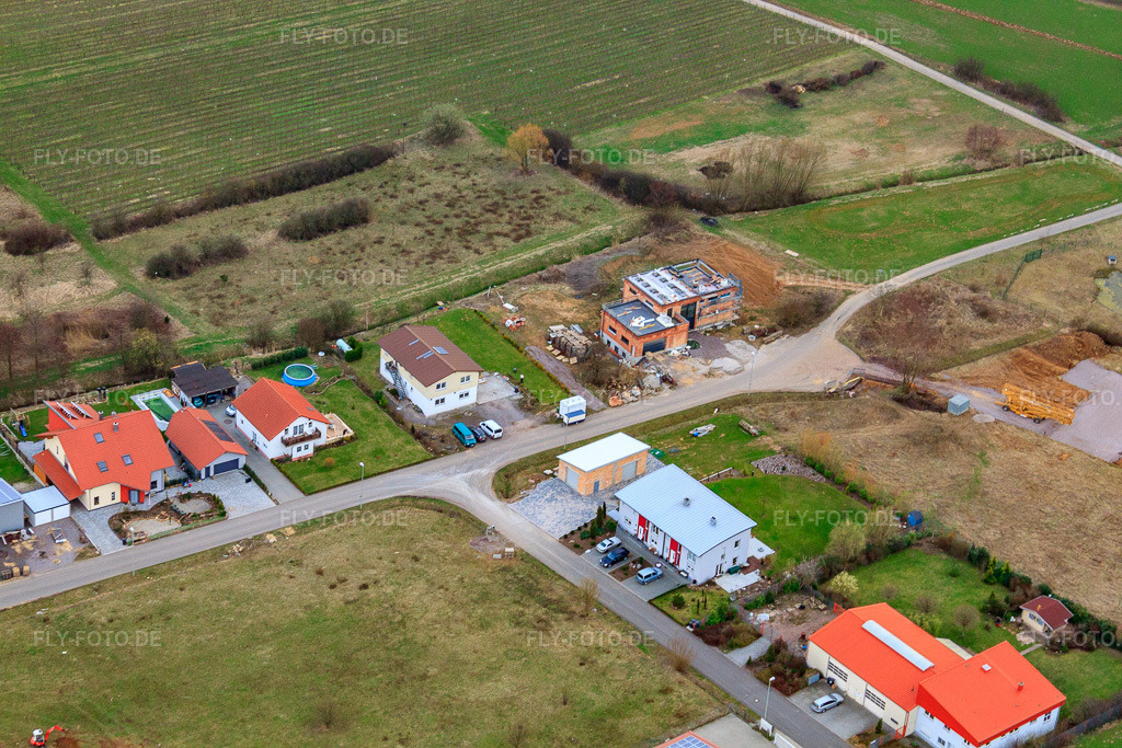 Luftbild: An der Ahlmühle in Ilbesheim bei Landau im Bundesland Rheinland-Pfalz in Deutschland. Foto: IMG_25334.jpg vom 25.03.2010 durch Werner Riehm/FLY-FOTO.de