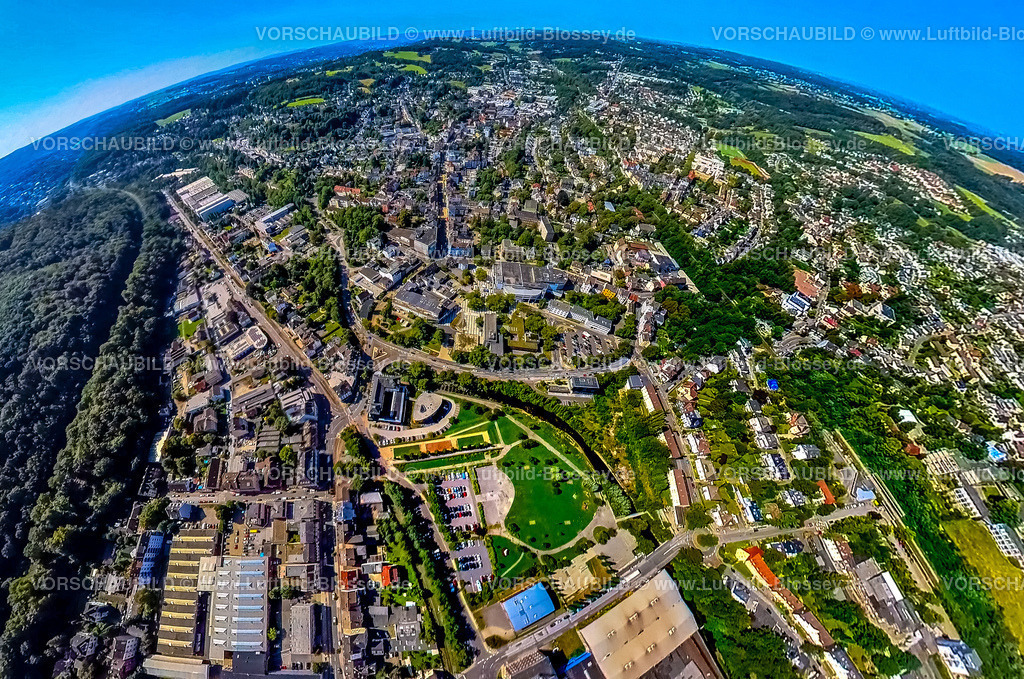 Gevelsberg240890813VendomerPlatz_Ennepebogen | Luftbild, Ennepebogen Park im Zentrum mit Fluss Ennepe, Vendomer Platz, Erdkugel, Fisheye Aufnahme, Fischaugen Aufnahme, 360 Grad Aufnahme, tiny world, little planet, fisheye Bild, , Gevelsberg, Ruhrgebiet, Nordrhein-Westfalen, Deutschland
