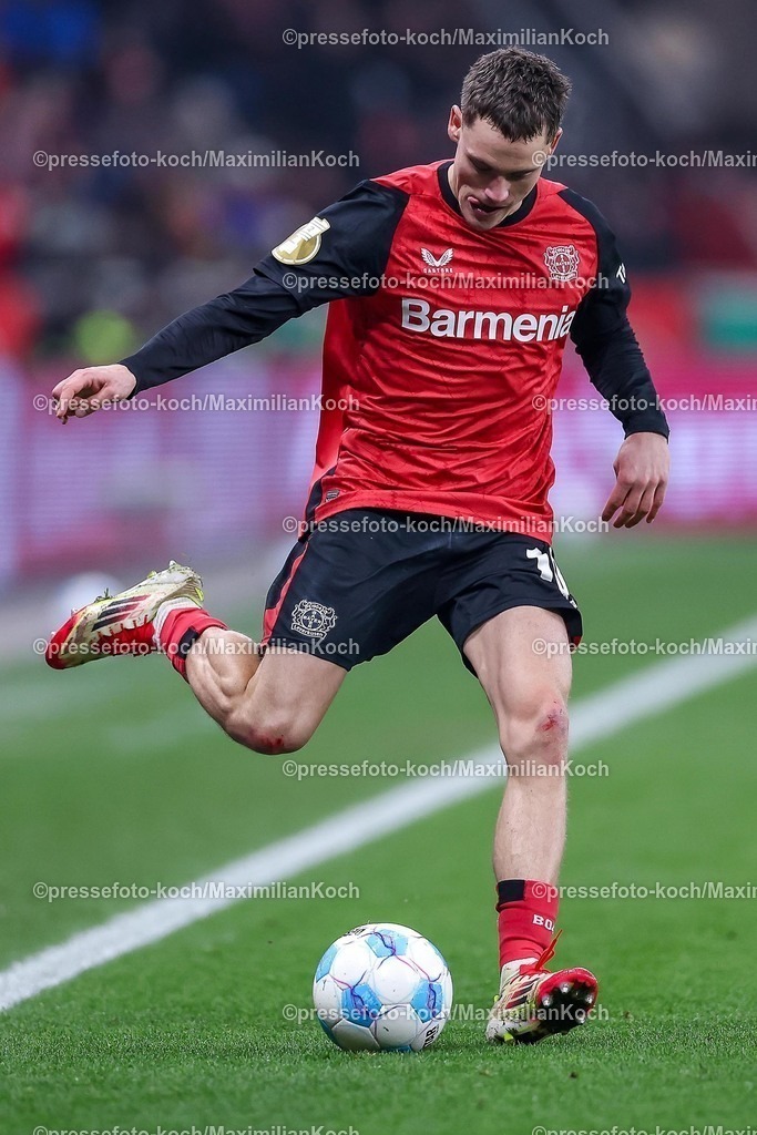 DFB05022502268 | 05.02.2025, Fußball, DFB-Pokal Viertelfinale, Bayer 04 Leverkusen - 1.FC Köln, BayArena, Saison 2024 2025: Florian Wirtz (Bayer04 Leverkusen #10)DFB regulations prohibit any use of photographs as image sequences and or quasi-video.