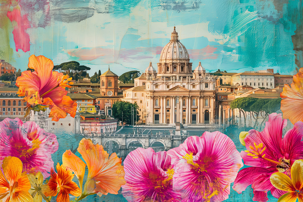 2405007 - Roma Flora | Moderne Wandbilder auf Leinwand, Acylglas, Alu-Dibond oder als Poster. Tauchen Sie ein in die Welt KI-generierter Kunstwerke - entdecken Sie hochwertige Kunstdrucke unserer Gemälde, Illustrationen und fotorealistischen Motive.