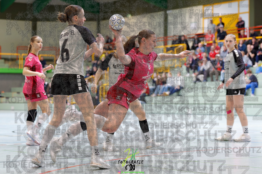 Hessenmeisterschaft wJC - Spiel um Platz 3; TuS Kriftel - SG Schenklengsfeld | Hessenmeisterschaft wJC - Spiel um Platz 3; TuS Kriftel - SG Schenklengsfeld am 22.03.2025 in Biedenkopf (Sporthalle Lahntalschule)Photo © 2025 - Jörg Heinrich - Realisiert mit Pictrs.com