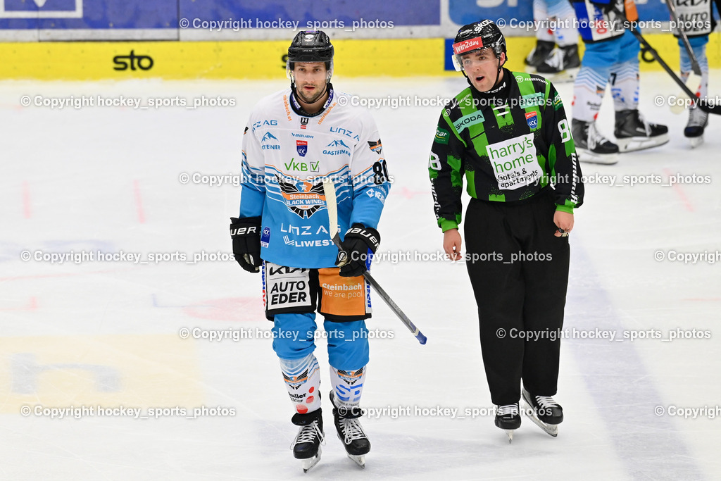 EC IDM WÄRMEPUMPEN VSV vs. Steinbach Black Wings Linz | JEDICKA PETER JAKA Referee, 80 Julian Pusnik Black Wings Linz, EC IDM WÄRMEPUMPEN VSV vs. Steinbach Black Wings Linz, EC IDM WÄRMEPUMPEN VSV vs. Steinbach Black Wings Linz am 04.03.2026 in Villach (Stadthalle Villach), Austria, (Photo by Bernd Stefan)