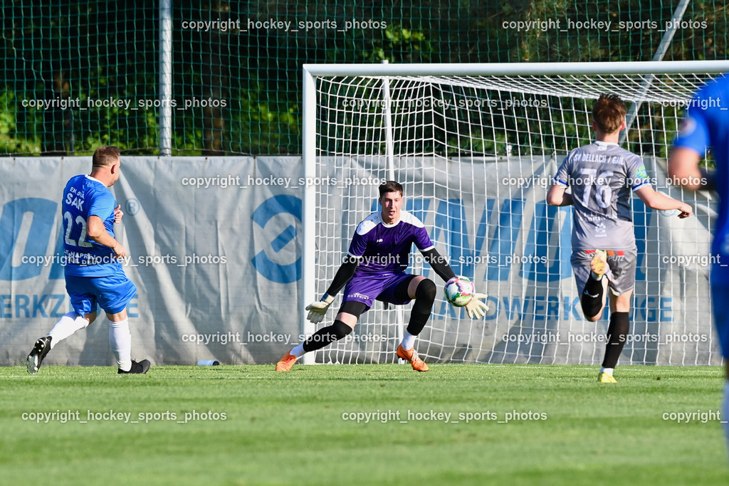 SAK vs. SV Dellach Gail 17.6.2023 | #22 Darijo Biscan, Tor SAK, #1 Jaka Grilj Miletic, #76 Fabio Revelant
