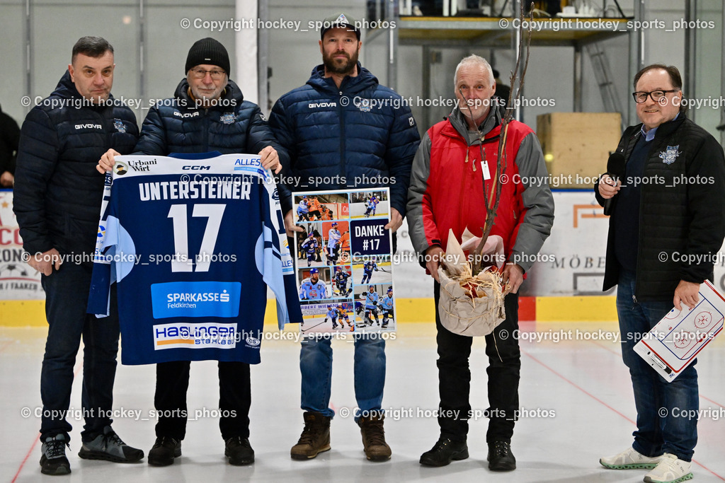 ESC SOCCERZONE STEINDORF vs. 1. EHC ALTHOFEN | Sektionsleiter ESC Steindorf Hans Tschernutter, Betreuer ESC Steindorf Stefan Untersteiner, Sportlicher Leiter ESC Steindorf Armin RAC, ESC SOCCERZONE STEINDORF vs. 1. EHC ALTHOFEN, ESC SOCCERZONE STEINDORF vs. 1. EHC ALTHOFEN am 28.02.2025 in Steindorf (Ossiachersee Halle), Austria, (Photo by Bernd Stefan)