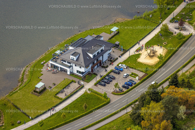 Sundern230505121 | Luftbild, Heimathafen Gastronomie Grote Bäckerei an der Uferpromenade Seestraße am Sorpesee, Amecke, Sundern, Sauerland, Nordrhein-Westfalen, Deutschland