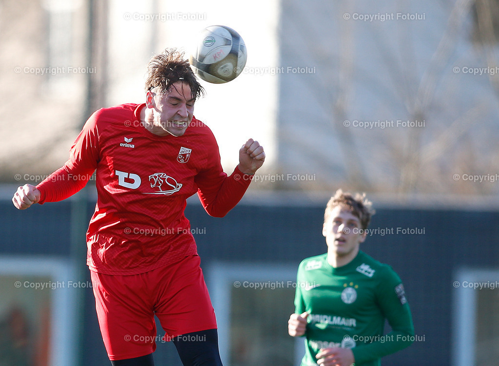 A_LUI_01022025_00016 | SPORT FUSSBALL TESTSPIEL ASKOE OEDT -SV HAIDLMAIR GRUEN WEISS MICHELDORF 01.02.2025 IM BILD :NICO WIESINGER   (OEDT) UND  (MICHELDORF) FOTO:FOTOLUI