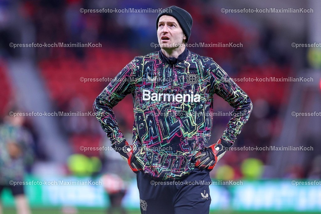 UCL29012502122 | 29.01.2025, Fußball, Bayer 04 Leverkusen - AC Sparta Prag, UEFA Champions League, 8. Spieltag, BayArena, Saison 2024 2025: Torwart Lukas Hradecky (Bayer04 Leverkusen #1)
