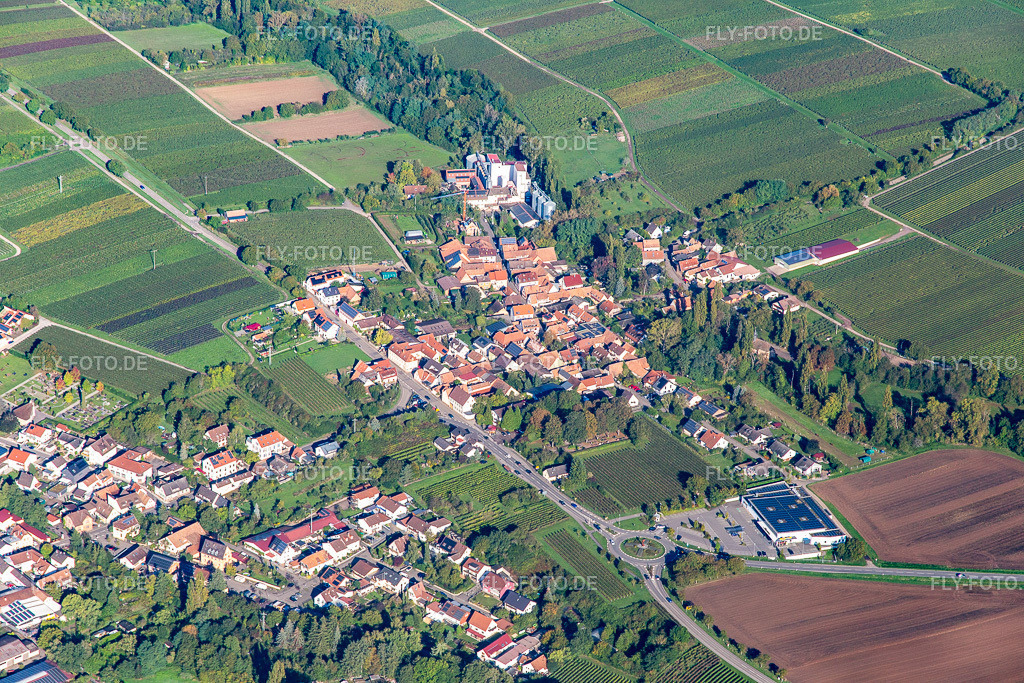 Ortschaft von Osten | Luftbild: Ortschaft von Osten im Ortsteil Appenhofen in Billigheim-Ingenheim im Bundesland Rheinland-Pfalz in Deutschland. Foto: IMG_143542.jpg vom 29.09.2024 durch ©2025 Werner Riehm fly-foto.de/copyright - Realisiert mit Pictrs.com