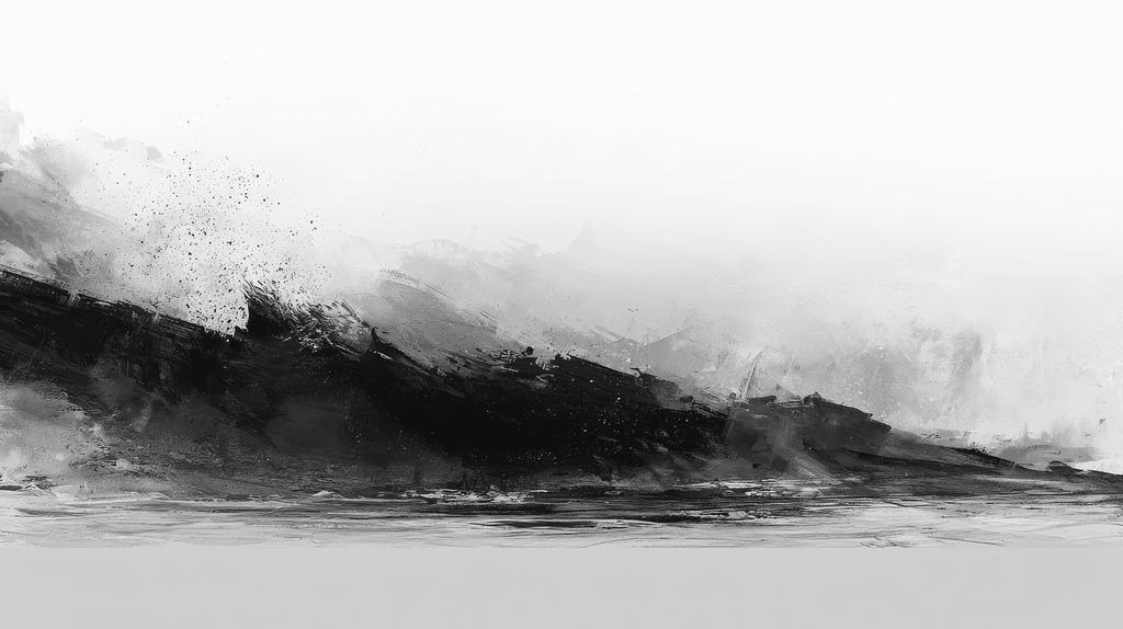 RFH00104 | Mit moderner KI‑generiertes schwarz-weiß Artwork, sorgfältig manuell für den Druck optimiert.