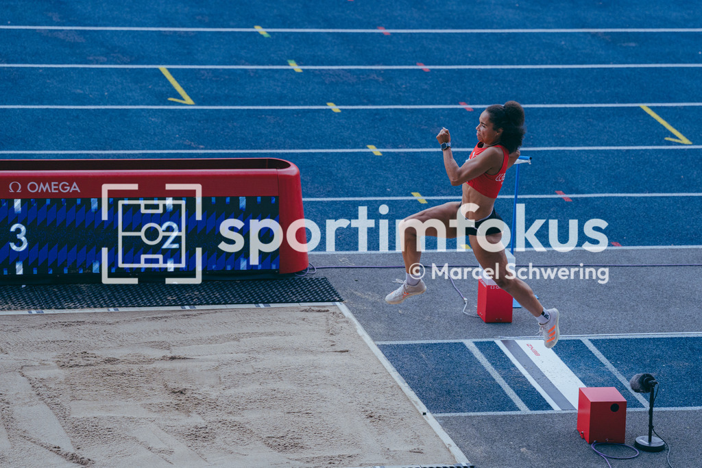 Deutsche Meisterschaften der Frauen und Männer 2026 | Tabea Christ, LG Brillux Münster, Weitsprung, Deutsche Meisterschaften der Frauen und Männer 2026, Lohrheidestadion Bochum-Wattenscheid, 26.07.2026. Foto: Marcel Schwering / sportimfokus - Realisiert mit Pictrs.com